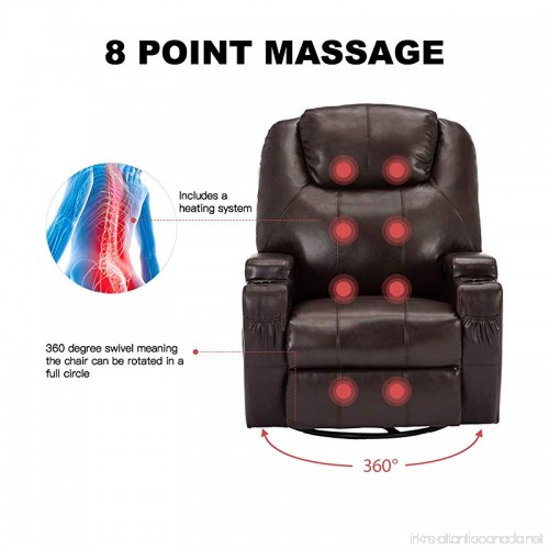 Mecor Massage Recliner Chair Heated Electric Leather Living Room