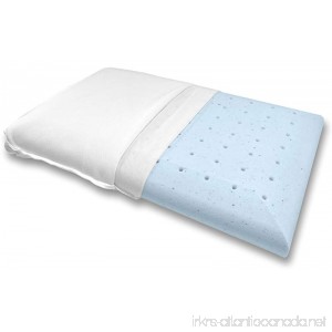 Bluewave Bedding Super Slim Gel-Infused Memory Foam Pillow Ventilated Hypoallergenic Thin and Flat Pillow - B06XRH46GH
