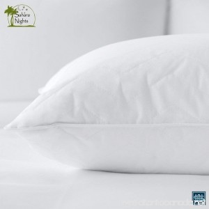 Sahara Nights Pillow: Best Pillow for Back and Stomach Sleepers - Hotel & Resort Quality Pillows - Gel Fiber Fill with 100% Premium Cotton - Hypoallergenic Pillow (Queen Size Pillow) - B003VSUV1G