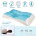 SONGMICS Gel Memory Foam Pillow Ergonomic Neck Support Hypoallergenic Healthy Comfortable with Machine Washable Cover Standard White URMP07NWT - B07BYCNF68