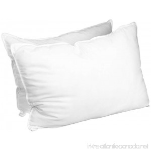 Superior White Down Alternative Pillow 2-Pack Premium Hypoallergenic Microfiber Fill Medium Density for Back Stomach and Side Sleepers - Standard Size Solid White - B005TOVUII