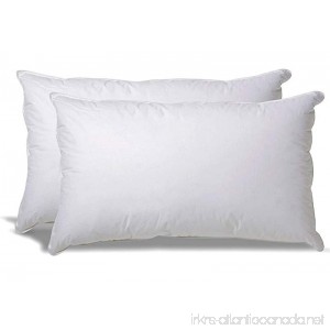 White Classic Down-Alternative Soft Bed Pillows for Sleeping - 100% Cotton Pillow Cover - Hypoallergenic Dust Mite Resistant - No Flattening - King Size - 2-Pack - B077BMYJ9T