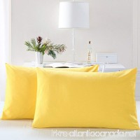Awland Pillowcases 2Pack Queen Size 19 x 29 inch Pillow Cases Protectors Egyptian Cotton 300 Thread Count Bedding Sets Pillow Covers - Bright Yellow - B075F24XFQ