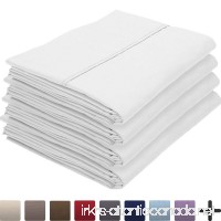 Bare Home 4 Pillowcases - Premium 1800 Ultra-Soft Collection - Bulk Pack - Double Brushed - Hypoallergenic - Wrinkle Resistant - Easy Care (Standard - 4 Pack White) - B075KWYMMM