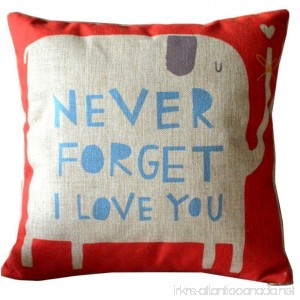 CoolDream Animal Style Lovely Cartoon Red Elephant Pass Love Letters Sofa Simple Home Decor Design Throw Pillow Case Decor Cushion Covers Square Beige Cotton Blend Linen (16inch) - B074YL9P5Z