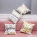 DGQ Christmas Pillows Covers Decorative 18x18 Inch Set of 4 Cotton Snowflakes Gold Print Merry Christmas Decorative White Throw Pillow Case Covers - B076WXN21X