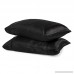 DreamHome Satin Standard Pillowcase Black Pair - B009B15SN8