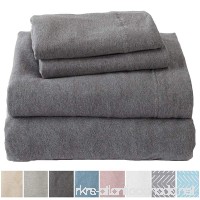 Great Bay Home Extra Soft Heather Jersey Knit (T-Shirt) Cotton Sheet Set. Soft Comfortable Cozy All-Season Bed Sheets. Carmen Collection By Brand. (Queen Charcoal) - B07572W69J