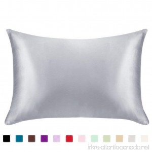 Juwenin bedding Luxury Satin Pillowcase with Zipper (Silky Satin Pillow Case for Hair) set of 2 (Silver Queen(20''x29'')) - B0774FKLK4