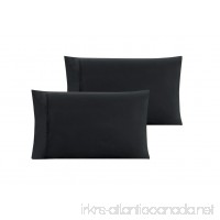 KING size Solid BLACK Pillow Cases 1500 Thread Count Egyptian Quality 2 piece set  Silky Soft & Wrinkle Free - B01CCEKP0G