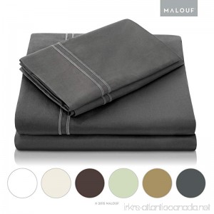 MALOUF 600 Thread Count Pillowcase Set - Genuine Egyptian Cotton - Queen - Slate - Set of 2 - B004N4LBCA