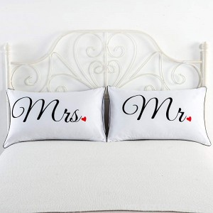 NTBED Couples Pillowcases Mr and Mrs Pillow covers，Valentine's Day Gift Wedding Anniversary Gifts (1 19''x29'') - B077VG72TM