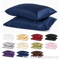 Royal Home Silky Satin Pillowcase (set of 2 pc) (Navy King) - B07BSYLBCF