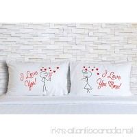 Rubies & Ribbons I Love You I Love You More Embroidered Pillowcases for Couples - His and Hers Birthday Valentines Day Anniversary Gift Set of 2 Pillow Covers - B06Y6JXPM6