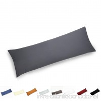 YAROO Body Pillow Cover 21x54 Inch Body Pillowcase 400 Thread Count 100% Egyptian Cotton Envelope Closure Solid  Dark Gray. - B07C2K6KHM
