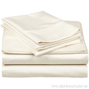 100% Egyptian Cotton Classic 1-Piece Flat Sheet/ Top Sheet King Size Ivory Solid . - B016RA234C