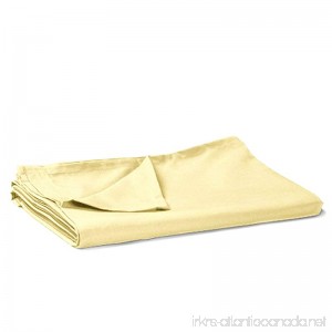 144TC Polycotton Solid Standard Bed Cover Flat Sheet (1PC Cream Twin) - B077VK3T1B