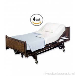 4pk Egyptian Bedding Cotton Flat Hospital bed Sheets White - B00K4DMSHG