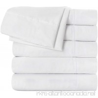 Bedding Flat Sheet 6 Pack Combed Cotton Blend - Soft  Breathable  Iron Easy  Wrinkle  Fade and Stain Resistant - Hotel Quality (Queen  White) - B07DBQ2ZMQ