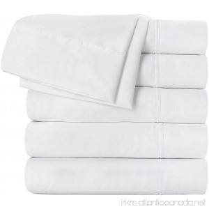 Bedding Flat Sheet 6 Pack Combed Cotton Blend - Soft Breathable Iron Easy Wrinkle Fade and Stain Resistant - Hotel Quality (Queen White) - B07DBQ2ZMQ