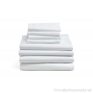 COPOLTEX 2 Piece Flat Sheets 50% Cotton/Polyester White - B071GW6HMT