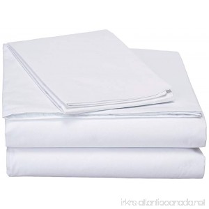 DaDa Bedding FS-098765 2-Piece Cotton Flat Sheet Set Twin White - B009YK4ICS