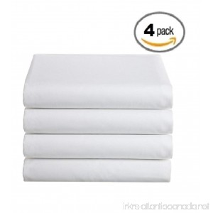 Deluxe Flat Bed Sheet Cotton – White – Full Size 4pk - B00T9YGKJ8