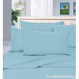 Elegant Comfort 1500 Thread Count Egyptian Quality Wrinkle Fade and Stain Resistant 4-Piece Bed Sheet Set Deep Pocket HypoAllergenic California King Aqua - B003IVKAQC