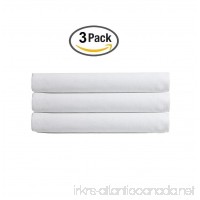 Meraki 600 Thread Count 100% Cotton Solid Flat Sheet (Pack of 3  Queen  White)- Top Sheets - Extremely Smooth Stronger Durable Quality - Luxury Bedding - B07FN6YNH3