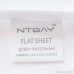 NTBAY 100% Brushed Microfiber Lightweight Flat Sheet with White Striped Design King Size White - B079BFD4VX