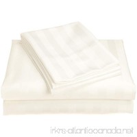 Peacock Alley Luxury Linens Duet II 400-Thread-Count 100-Percent Egyptian Cotton King Flat Sheet  White - B002IPGERS