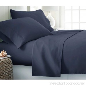 Premium 1500 Series Ultra-Soft Microfiber-Thicker Denser Higher 130 GSM Fabric Weight-Wrinkle & Fade Resistant Navy Blue Solid With 15 Deep Bedding-4 Piece Set Cal-King Size-BY Rajlinen - B0761WLMLD