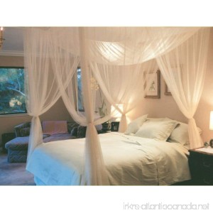 4 Corner Post Bed Canopy Mosquito Net Full Queen King Size Netting Bedding White - B00UHHL5CS