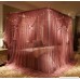 4 Corner Post Bed Canopy Mosquito Netting With Led Light (California King(1 x Bed Canopy) Coral) - B07C7SW6C9
