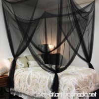 Adarl Indoor Elegant Twin Full Queen King Size Bedding 4 Corner Post Bed Canopy Bedroom Sleeping Mesh Mosquito Net Black C - B071XYQNWM