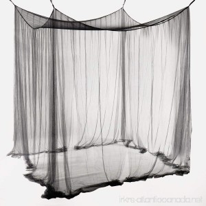 Four Corner Bed Canopy Hanging Mosquito Net Fit Full Queen King Size Bedding Black - B01DY65JA2