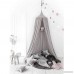 HKH Kids Baby Bedding Round Dome Bed Canopy Netting Bedcover Mosquito Net with Light (Grey) - B0722GP64H