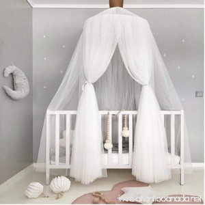 LUCKIEY Mosquito Net Canopy Dome Bed Canopy Canopy for Bed Kids Room Decoration Photography Props for kids Full Hanging Kit Insect Protection Repellent Shield Gift Bag (Pure White) - B074FR8MKF