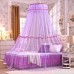 Luxury Mosquito Net Bed Canopy Universal Hanging Round Princess Lace Mosquito Net Bed Canopy Full Hanging Kit Set For Home or Travel Use (Purple) - B07BF9D4M6