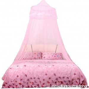 Mosquito Net Bed Canopy Elevin(TM) Insect Protection Dome Lace Mosquito Nets Indoor Outdoor Play Tent Bed Canopy (Pink) - B01K7MZX1Q