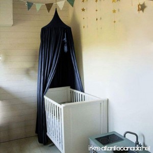 Mosquito Net Canopy Cotton Canvas Dome Bed Canopy Kids Play for Baby Kids Indoor Games House Outdoor Playing Reading (Black) - B071VLDTJ6