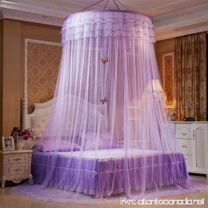 Mosquito Netting Mingshop Princess Canopy Dome Round Summer Net Bedroom Bed (Purple) - B073F9KG3Q