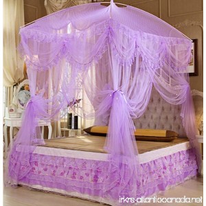 Nattey Princess Lace Canopies Mosquito Netting Canopy For Twin Full Queen King Bed Size (Purple) - B01N5HVW98