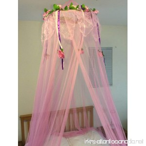 OctoRose Flower Top Around Bed Canopy Mosquito Net for Bed Dressing Room Out Door Events (Pink) - B0182LXSCA