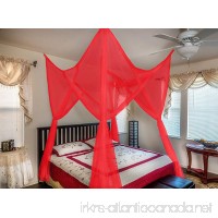 Octorose ® Vivid Red 4 Poster Bed Canopy Functional Mosquito Net Full Queen King - B00GYE0OXO