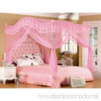 Pink Arched Four Corner Square Princess Bed Canopy Mosquito Netting (Twin-XL) - B01I4IZE9Q