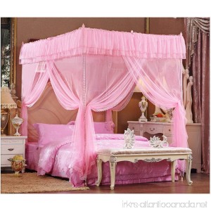 Pink Lace Luxury 4 Post Bed Canopy Mosquito Net (Full/queen) - B0185ITXJM