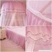 Pink Princess Dome Girls Fantasy Bed Netting Curtains with Butterfly Decoration Hanging Round Lace Canopy Kids Play Tent Mosquito Net for Double Bed - B07B8D1HVK