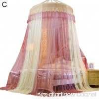 Princess Bed Canopy Mosquito Net Colorblocking Round Dome Queen Bed Hanging Tent - Red Yellow - B07C1Y354X