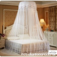 Pure and Plain Foldable Bed Canopy Mosquito Net Free Size for Crib/Twin/Full/Queen/King  Round Top Diameter 25 inch by HugeHug - B06XK2T64J